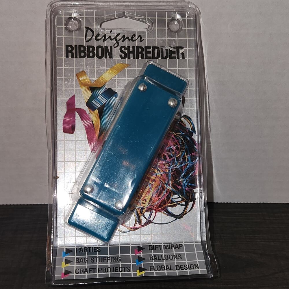 Vintage 1987 Loose Ends Designer Ribbon Shredder Teal Craft Tool New Sealed